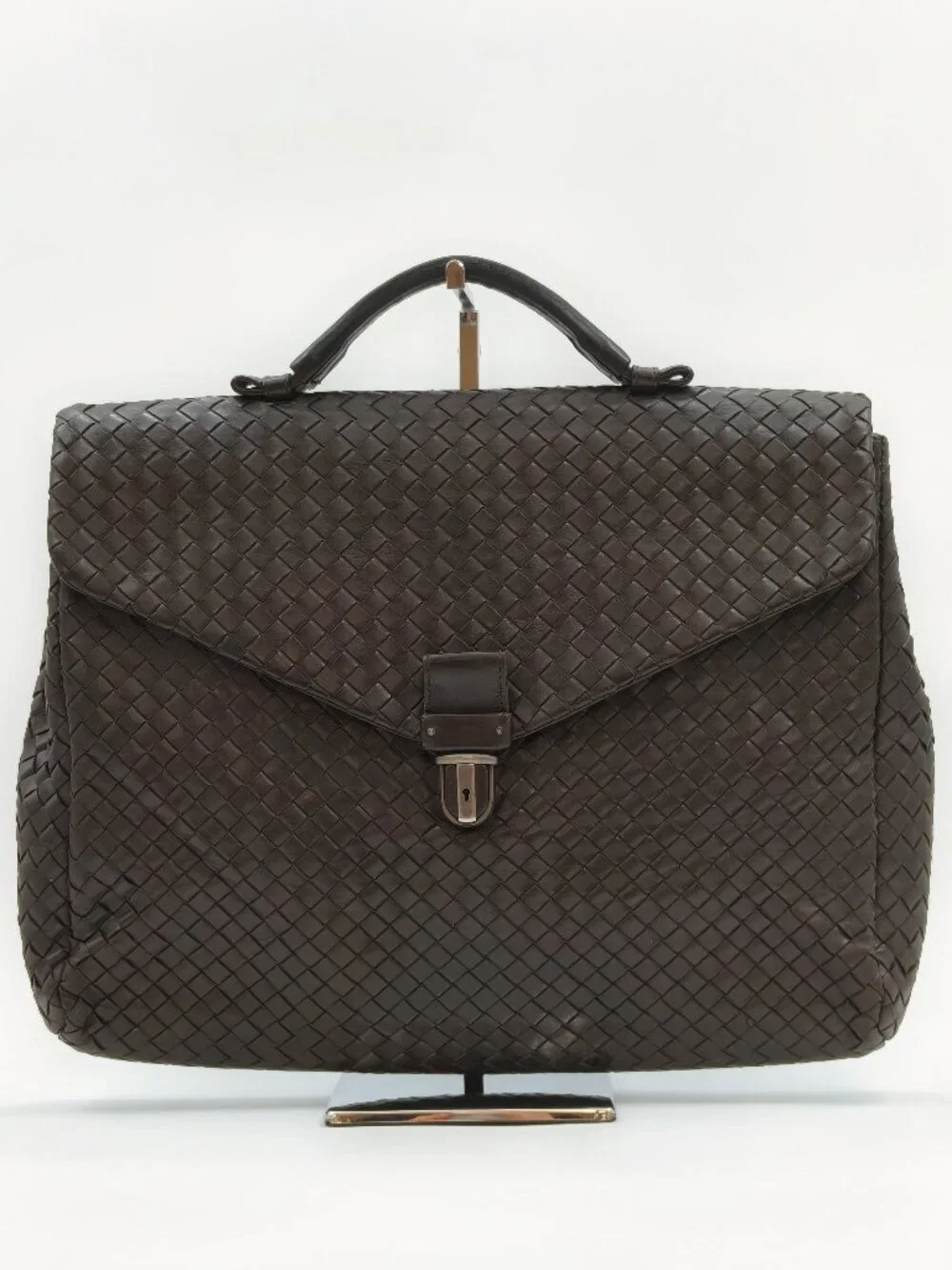 Bottega Veneta Intrecciato Woven Leather Black Briefcase Business Bag